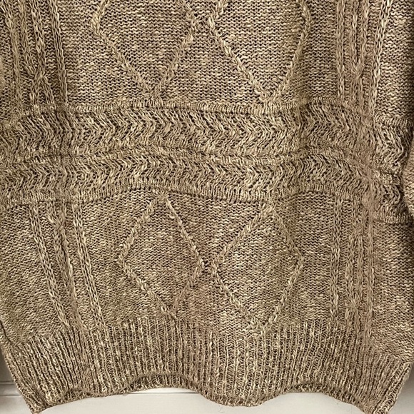 Vintage Bonner of Ireland Hand Loomed Linen Cotton Blend Knit Sweater Neutral - Picture 3 of 14